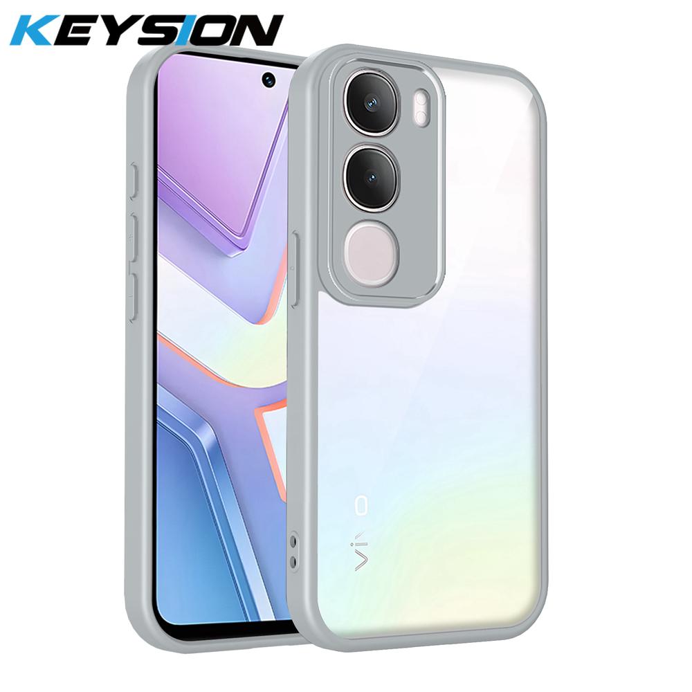 

KEYSION Transparent Phone Case for VIVO Y21d Soft Silicone+PC Clear Shockproof Phone Back Cover for VIVO Y19S Y19S Pro for VIVO Y19S серый