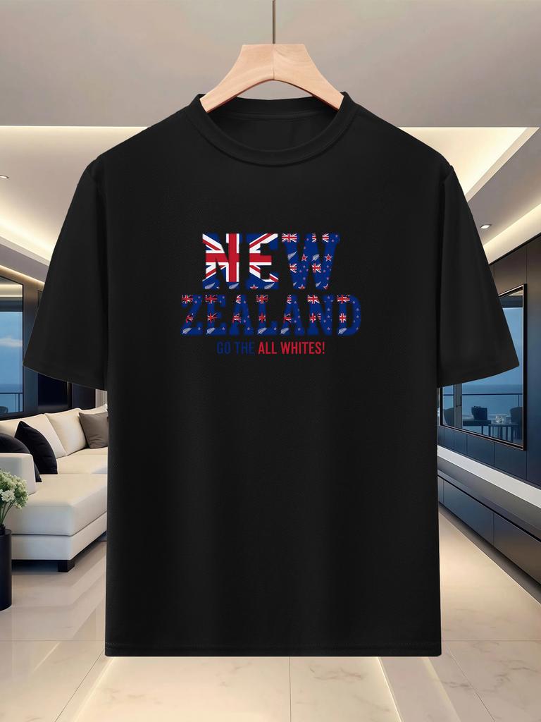 Unisexs Summer Roundneck Shortsleeve Casual Sportswear National English Theme Series Printed Tshirt New Zealand