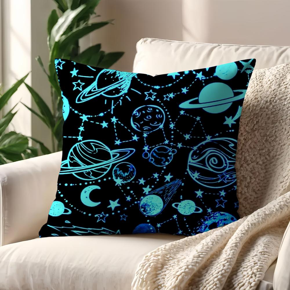 Magic Psychedelic Moon Print Black Cushion Cover Pillow Cover Decoration Room Home Sofa Living Office Car Nordic Simplicity