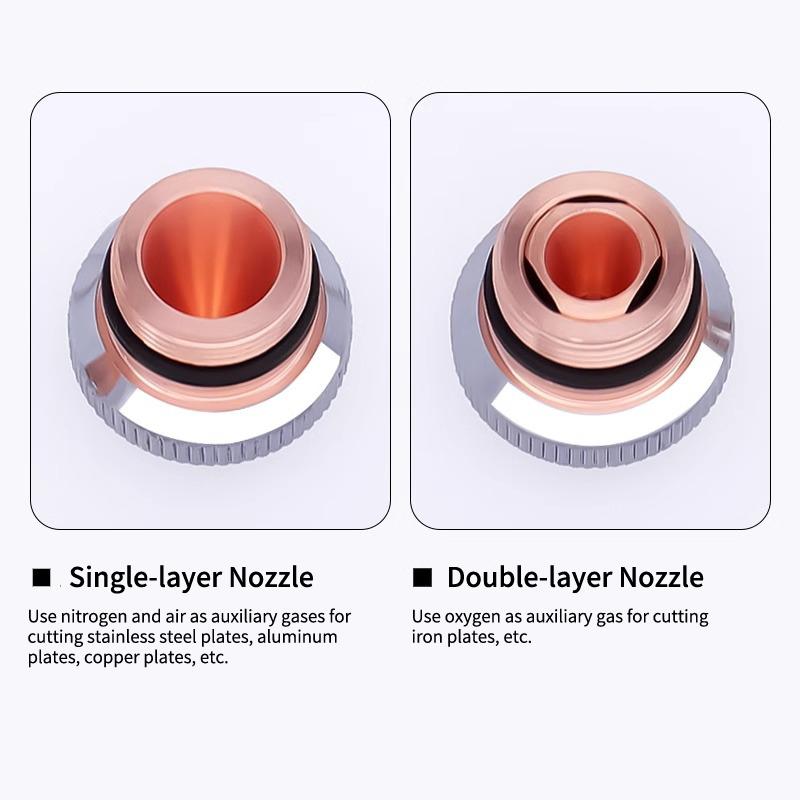 Double Layer DNE Laser Cutting Nozzle 1 PCS D15 M12 H15 High Power Fast Cooling For Sheet Metal Industry