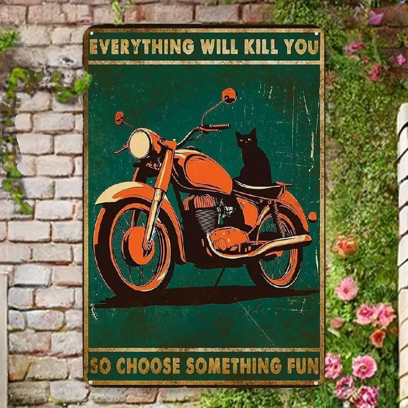 Vintage Metal Sign Funny Animal Bathroom Wall Decor Home Art Tin Plate