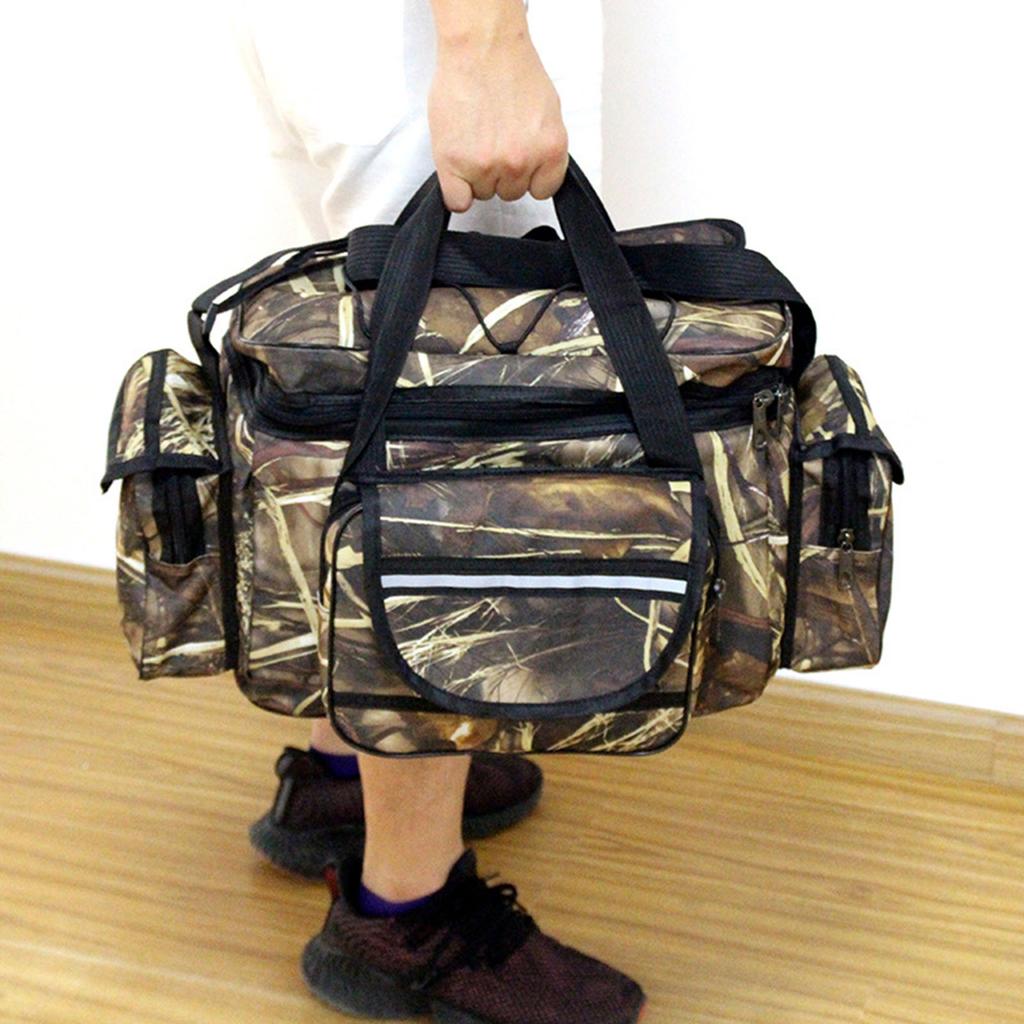 Zaino Borsa per Attrezzatura da Pesca da Esterno Impermeabile Multitasche Borsa per Riporre Attrezzatura da Pesca Borsa Portatile ad Alta Capacità Resistente