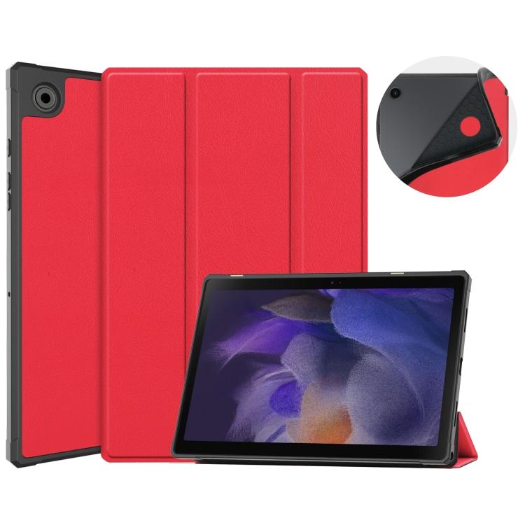 For Samsung Galaxy Tab A8 2021 SM-X205 3-Fold Holder Leather Tablet Case