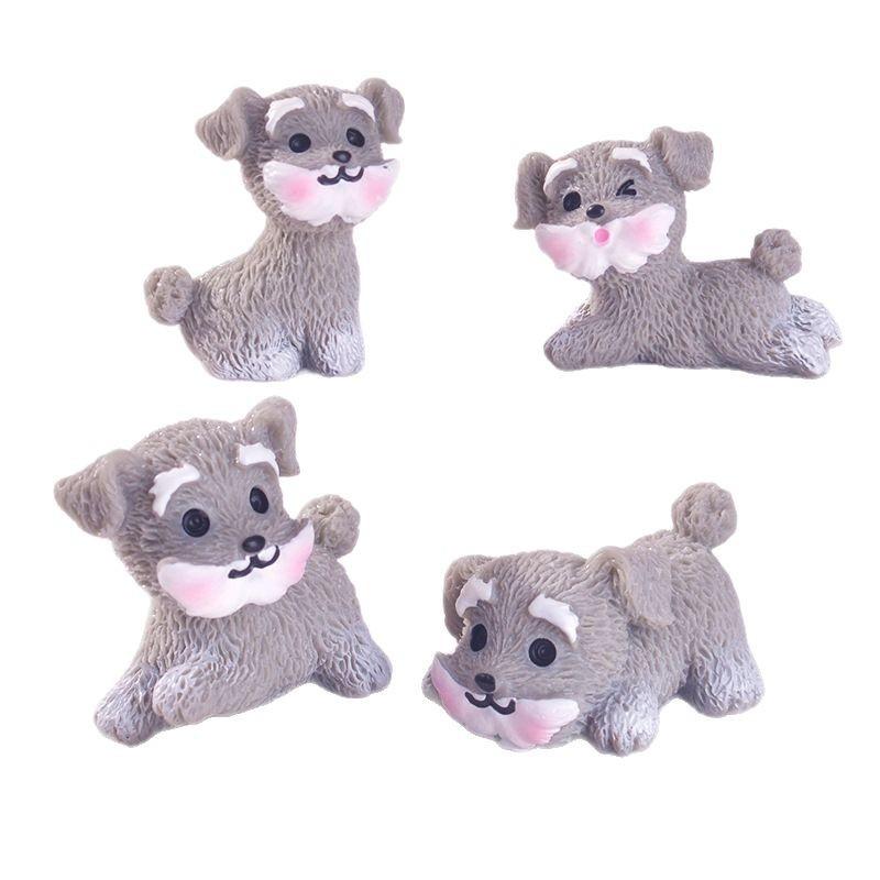Cute Schnauzer Micro-landscape Potted Plant Ornaments and Puppy Decorative Accessories