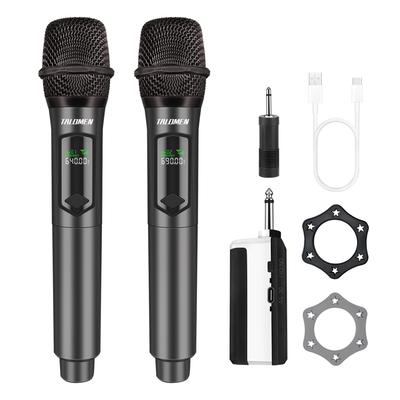 TALOMEN Wireless Karaoke Moving Coil Microphone with 50M 10 Hours of for Home and Parties K60-2 (JP-K60-2) Microphone, Microphone, 6.35mm Receiver,
