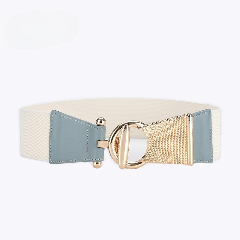 Belt, Women's Elastic Decorative Down Jacket, Wide Belt, Women's Dress, Trouser, Outer Waist Seal