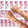 26pcs 2026 Temporary Tattoos National Flag Stickers Fans Waterproof Fake Tattoo American Flag Windmill Celebration Supplies