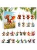 Christmas Countdown Calendar 2D Acrylic Christmas Tree Dinosaur Pendant Tree Ornament Decoration Party Favors for Holiday Car