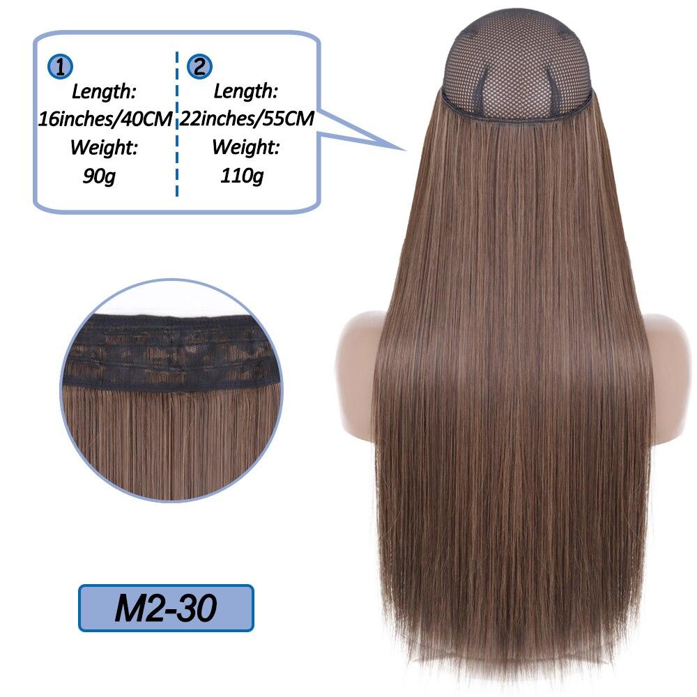 MERISIHAIR No Clips In Natural Hidden Secret False Hair Piece Synthetic Hair Extension Long Straight Fish Line Hair Pieces