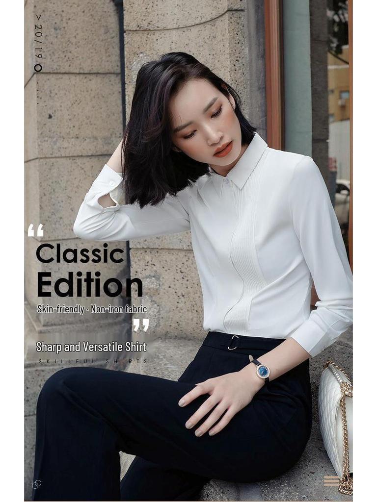 Women's Professional Short Sleeve Chiffon Shirt - Summer Formal Wear