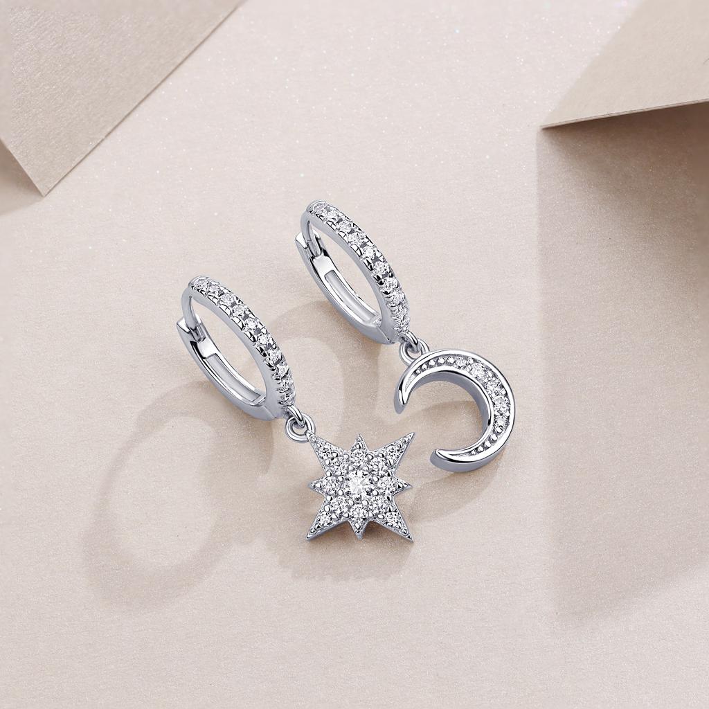 S925 Tremella Ring Moissanite New Long Earrings Jewelry