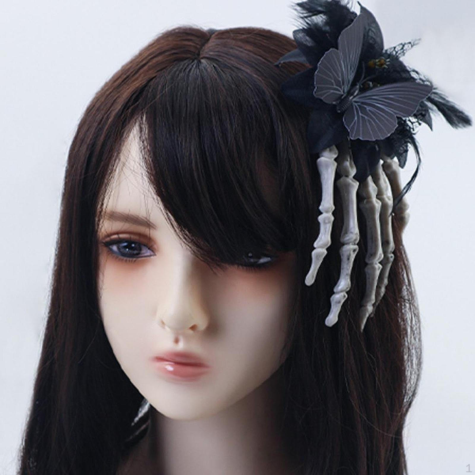 

2 шт. заколки для волос на Хэллоуин заколки шпилька для волос рука скелета челюсть для косплея чёрный