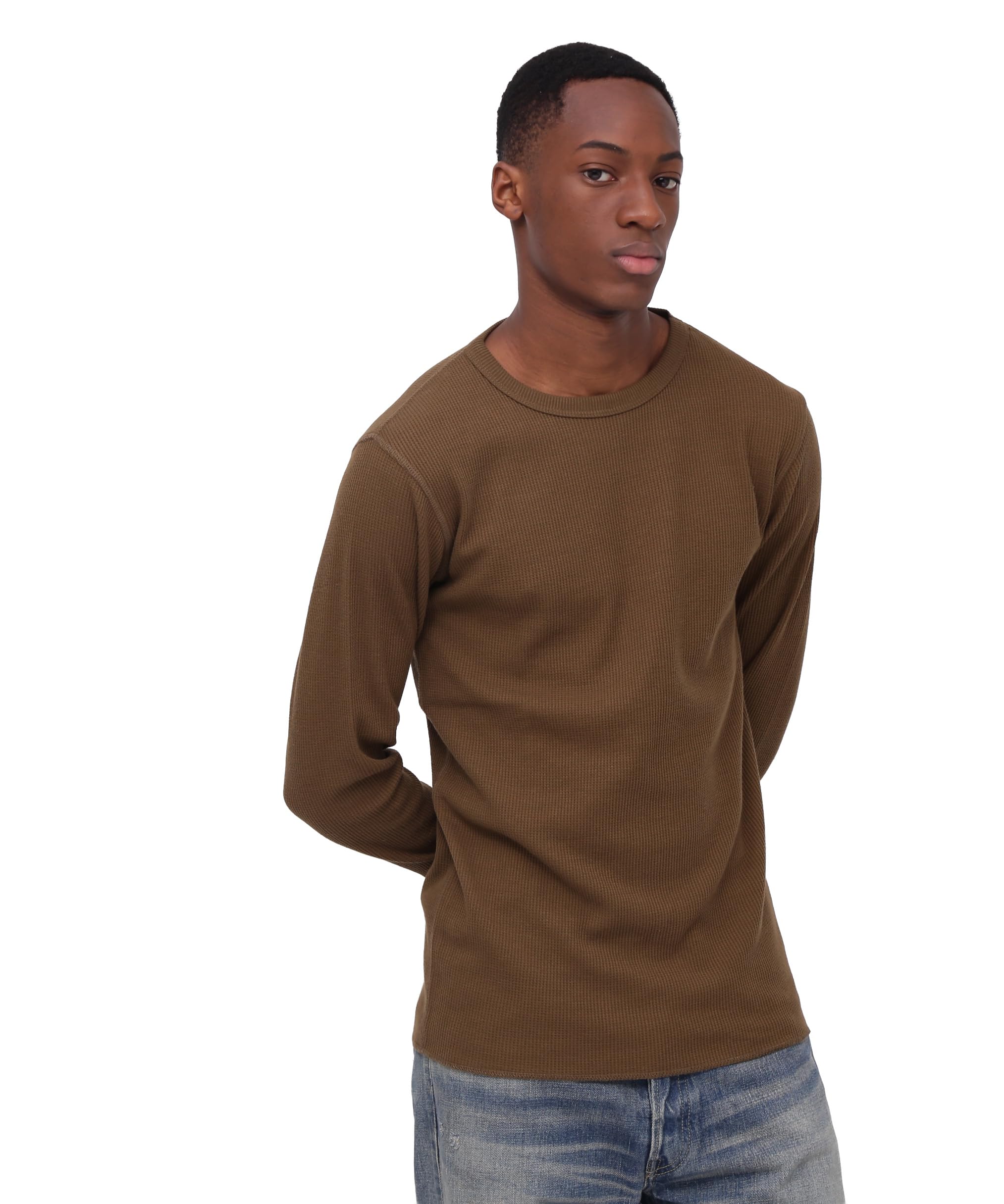 AVIREX DAILY L/S THERMAL CREW NECK T-SHIRT Men s 2XL Olive 783-3930006