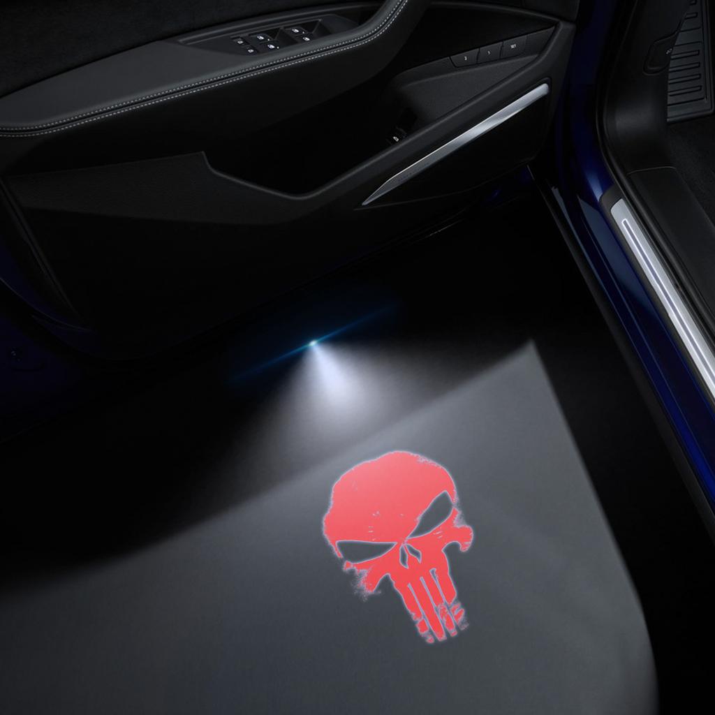 1/2PCS Skull Head Car Door Welcome Lights Laser Projector Logo Wireless Sensing For Jeep Wrangler Opel Hyundai Volvo Ford Dodge ALY1