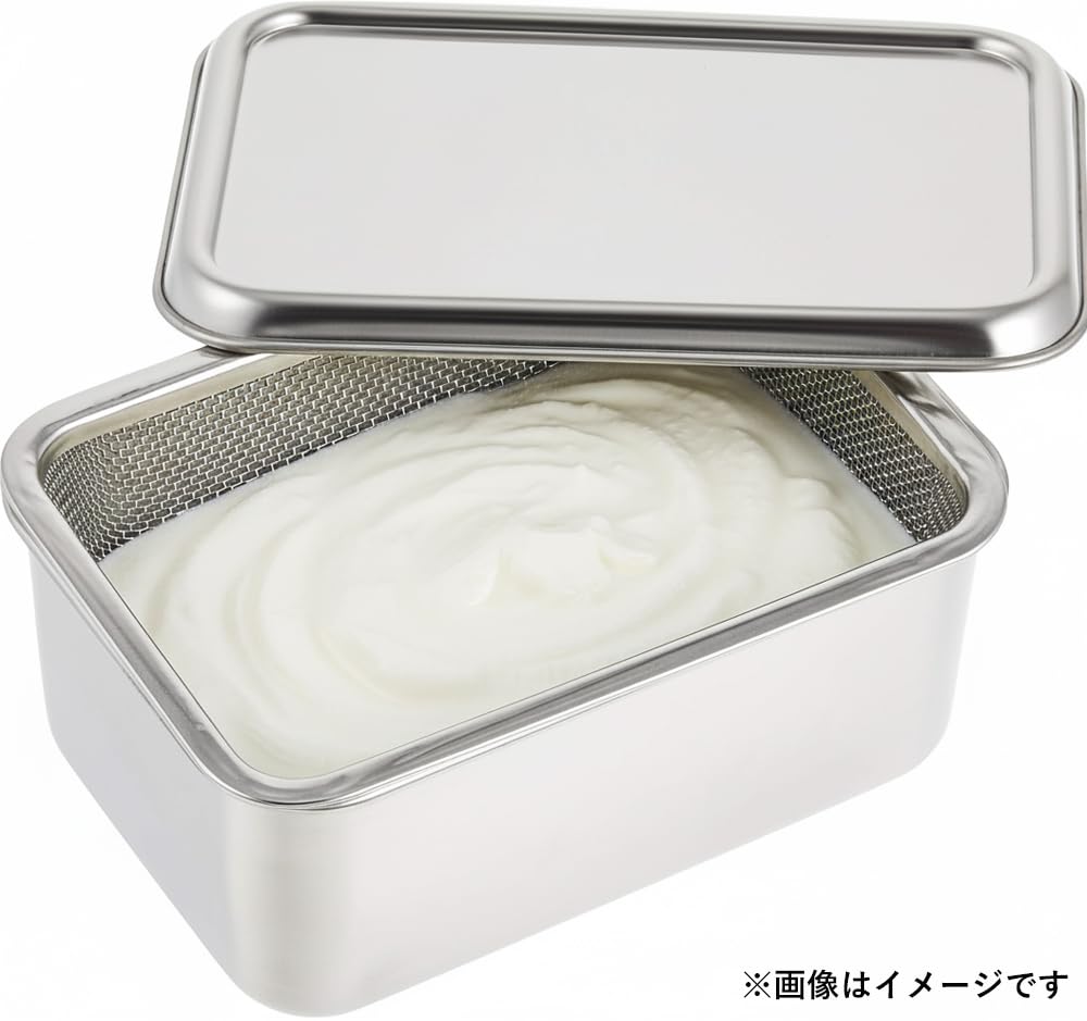 Kanda Storage Container, Yogurt Drainer Tray, Made in Japan (Tsubame-Sanjo), Stainless Steel, 038059