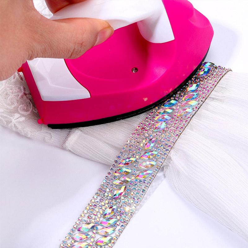 Rhinestone Chain Ab Color Horse Eye Crystal Rhinestone Ribbon For Diy Shoes Bags Dresses Decoration