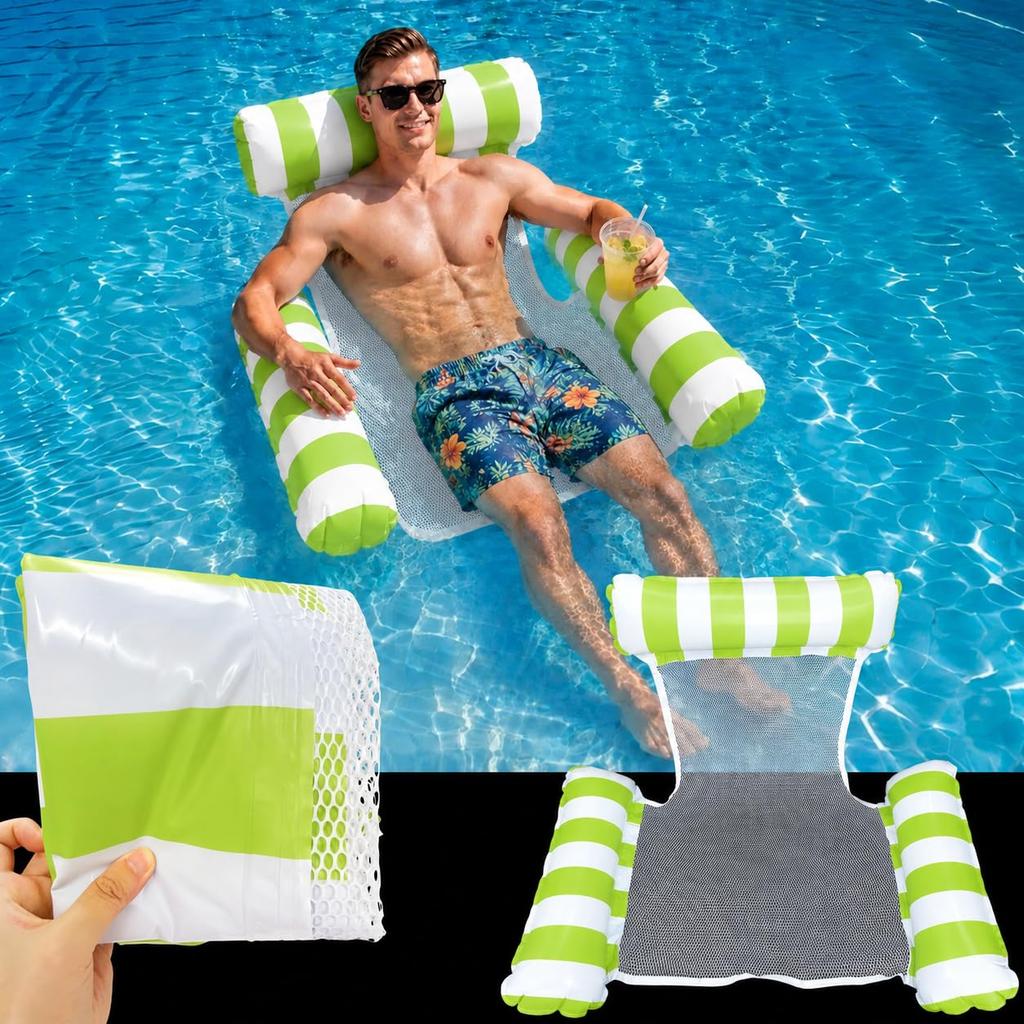 Water Hammock Lounger - Pool Float Lounger for Adults Inflatable Swimming Pool Hammock Floaties Multi-Purpose Pool Floating Lounge Bed for Summer