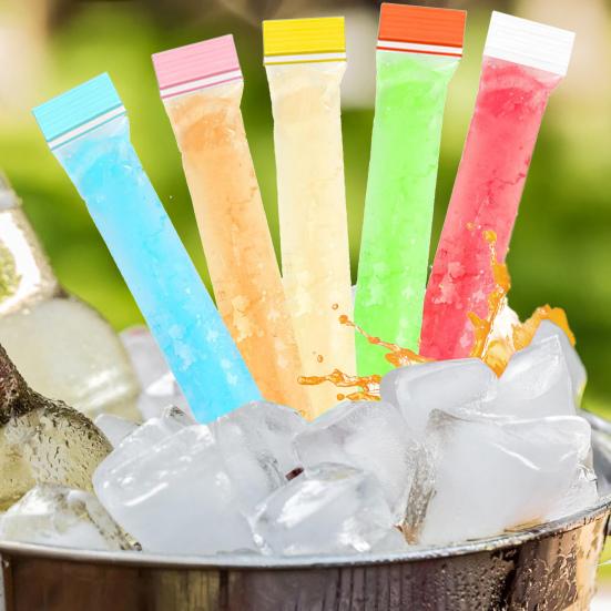 50/100 ks Jednorázové sáčky na nanuky Bez BPA Mrazicí tuby se zipovým uzávěrem a nálevkou Nepropustná DIY forma na nanuky na ledové nanuky Jogurt Džus Smoothie