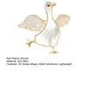 Brooch Pin, 3D Goose Design Lapel Pin with Mother-of-Pearl Inlay, Wear-Resistant Thick Coating Strong Buckle Pin for Coats Sweaters Gift
