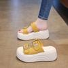 Premium Thick-soled Slippers Women's New Summer 2025 Outer Wear Small Height-increasing Cool Slippers Seaside Beach Slippers