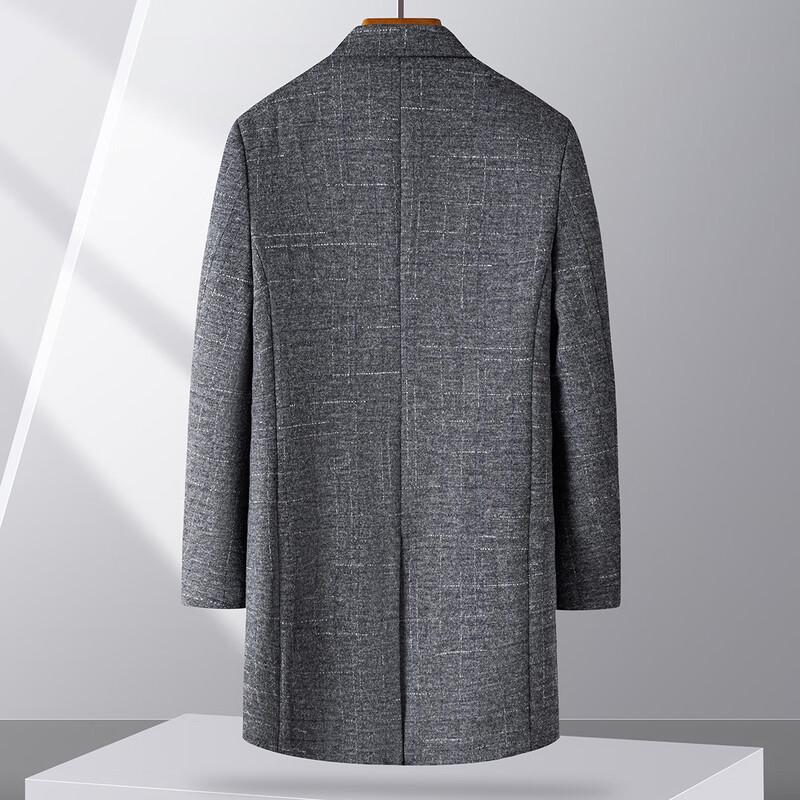 Men's Business Casual Mid-Length Wool Blend Overcoat