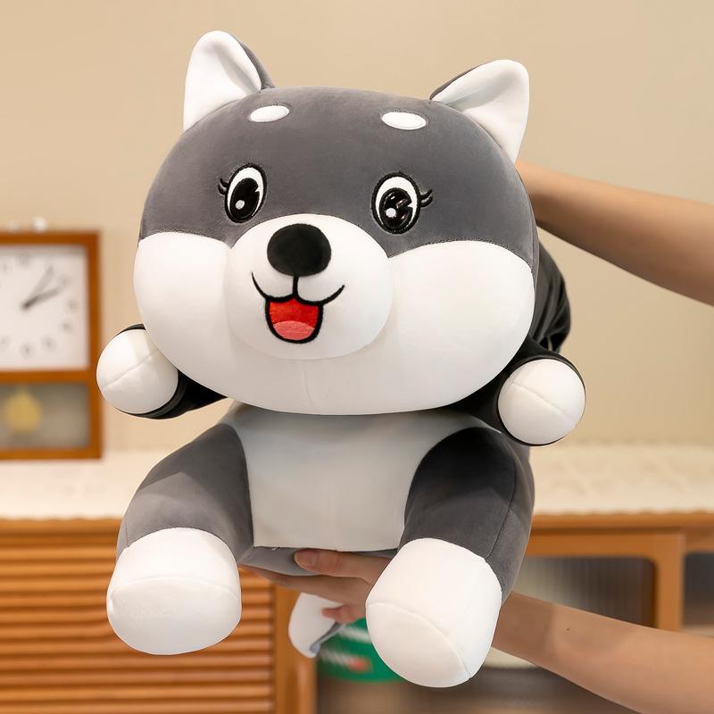 New long husky throw pillow cute Shiba Inu plush doll bed pillow sleeping pinch leg girl birthday gift