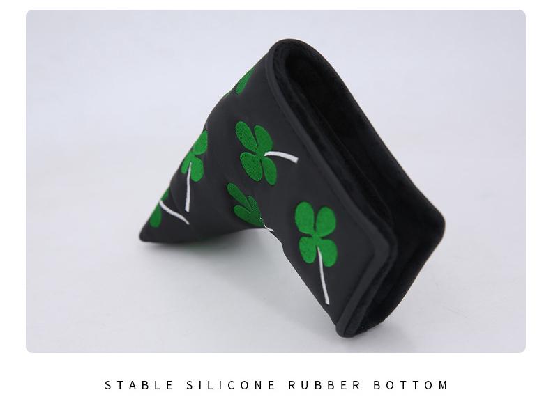 Four-Leaf Clover Golf Putter Cover - Thick Plush L-Shaped Club Protector