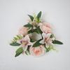 2026 Simulated Candlestick Wreath Silk Artificial Flowers Candle Ring Mini Rose Wreath Wedding Party Decoration