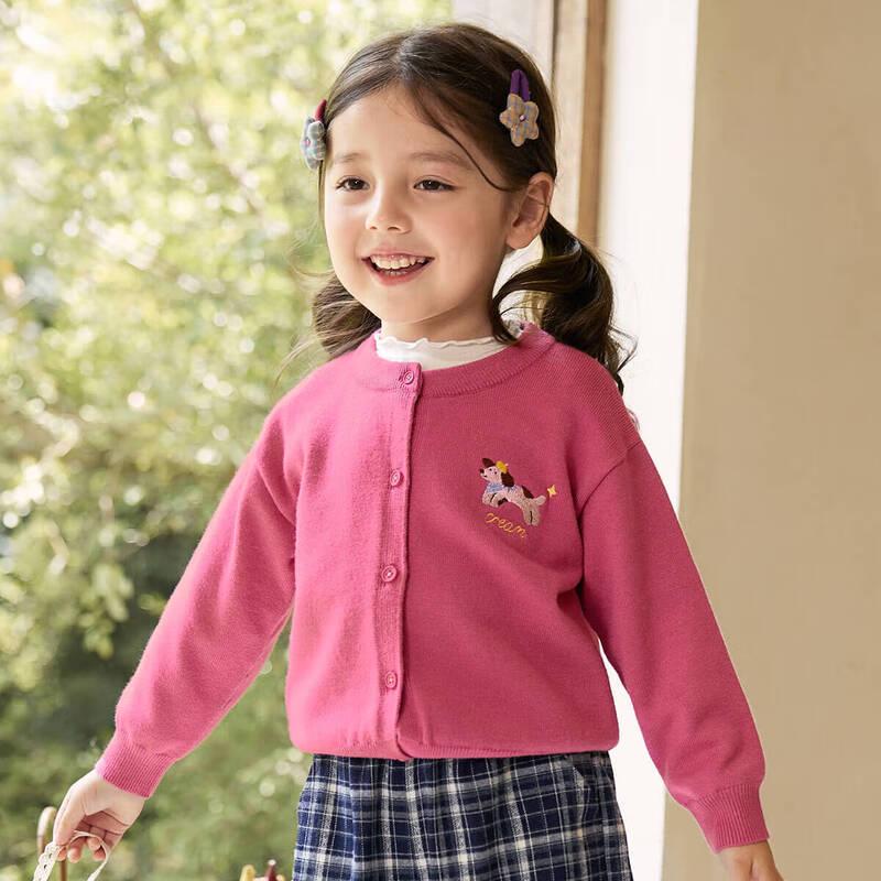 LUSON Okids Girls  Embroidered Knit Cardigan 90