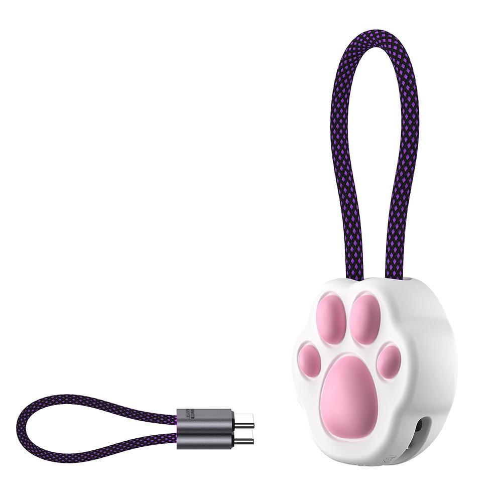 Cat Paws Data Cable Winder TYPE-C To TYPE-C Cable Fast Charging Cable Storage Pendant 240W Max 480Mbps Magnetic Attraction