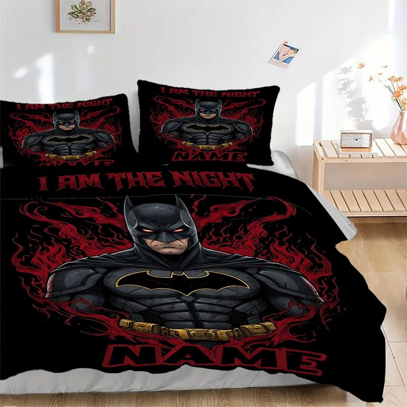 Custom Textile Batman Moon Bedding 3 Piece Set HD Print Duvet Cover Pillowcases for Teens Adult Bedroom Decoration