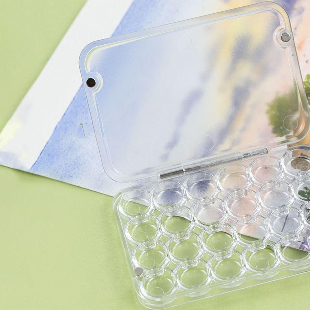 24 Grids Watercolor Paint Tray Acrylic Paint Box Portable Mini Watercolor Palette  Student Outing