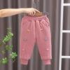 Girls' Winter Cotton Fleece-Lined Pants - Thick, Warm & Stylish Loose Fit