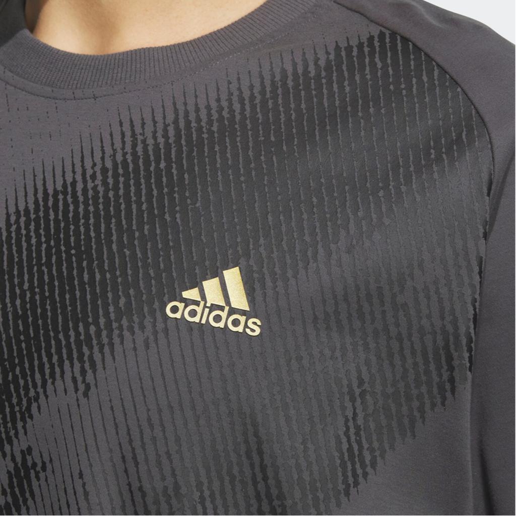 Adidas Logo Letter Print Round Neck Loose Breathable Short Sleeve T-Shirt Men T-Shirts Dark-Gray JF0784