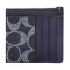 COACH wallet Card Case 12 Presbyopia printed all over, coated canvas and cowhide leather wallet, same style for men and women, couple Denim blue