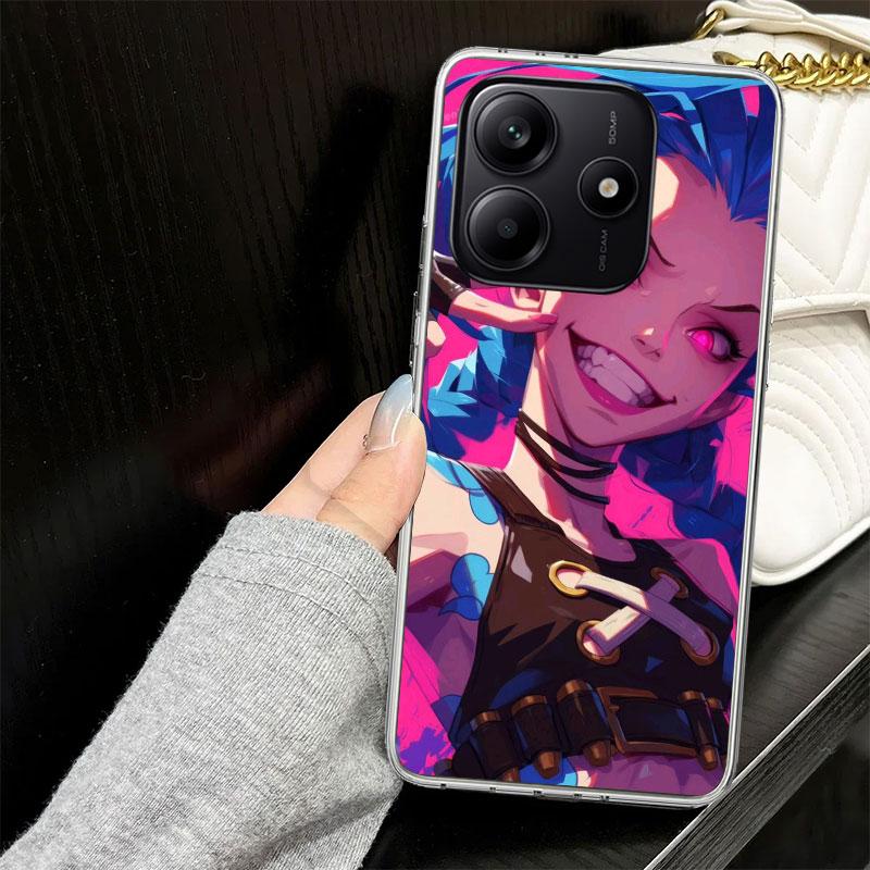 Arcane Jinx Anime Case for Xiaomi Redmi Note 14 13 12 11 Pro Plus Phone Cover 14S 12S 11S 11E 11T 10S 10 9S 9 Silicone Funda
