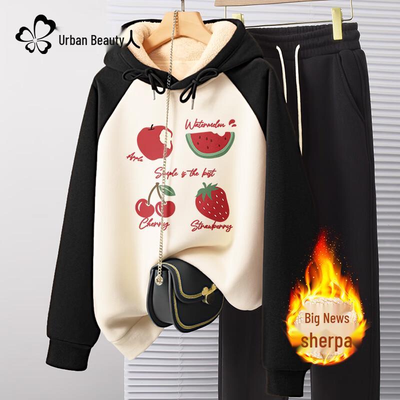 

Urban Beauty Women s 2025 Fall/Winter Plush Lined Raglan Sleeve Hoodie M