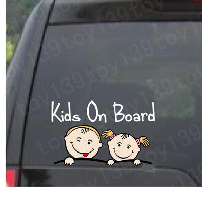 Baby BAMBINI A BORDO Decalcomanie per auto A prova di acqua Finestra di automobile Corpo Divertente Vinile riflettente 25*8 cm