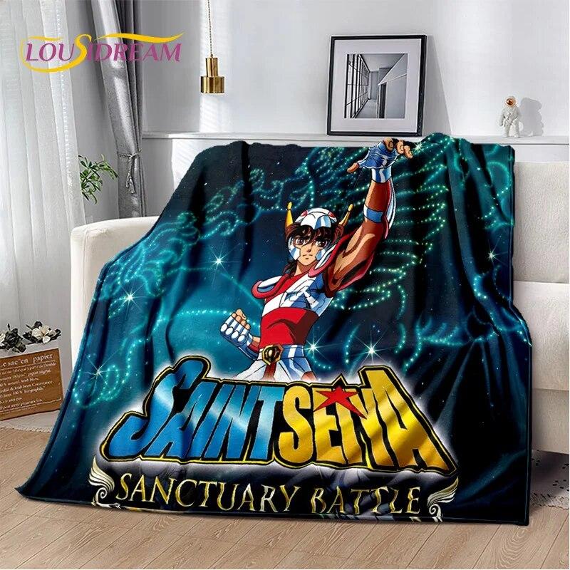 Cartoon Saint Seiya Retro Anime HD Blanket,Soft Throw Blanket for Home Bedroom Bed Sofa Picnic Travel Office Cover Blanket Kids