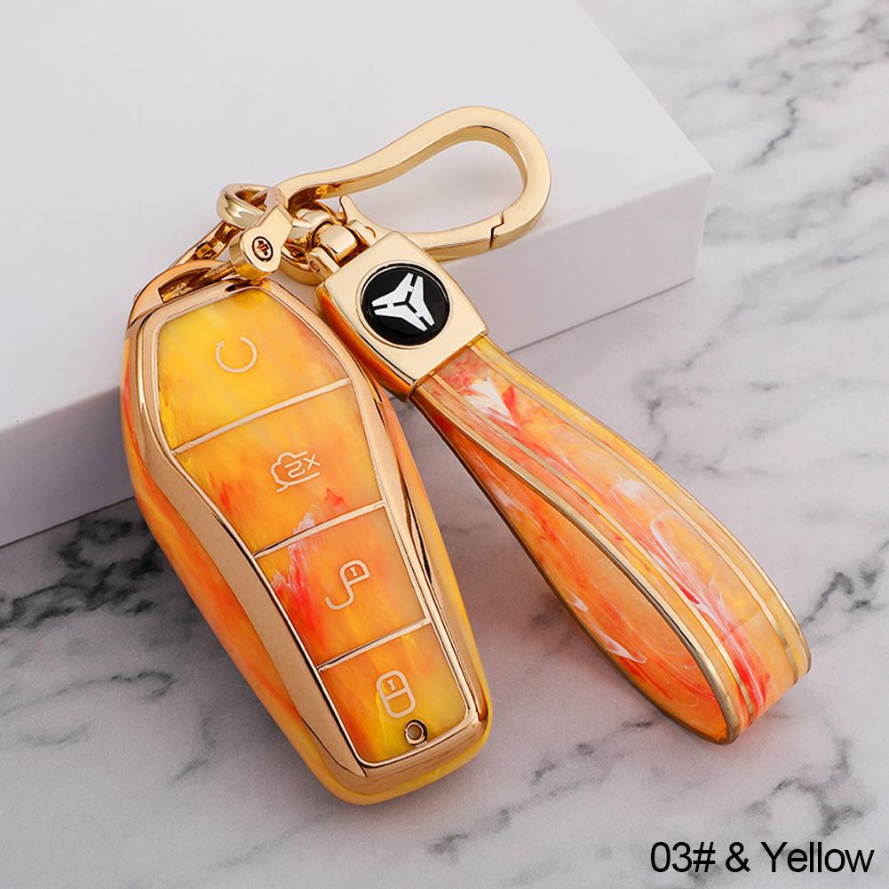 For BYD Qin Plusdmi Atto 3 Han EV Dolphin New Soft TPU Car Key Case 4 Buttons Remote Control Protect Cover Durable Accessories
