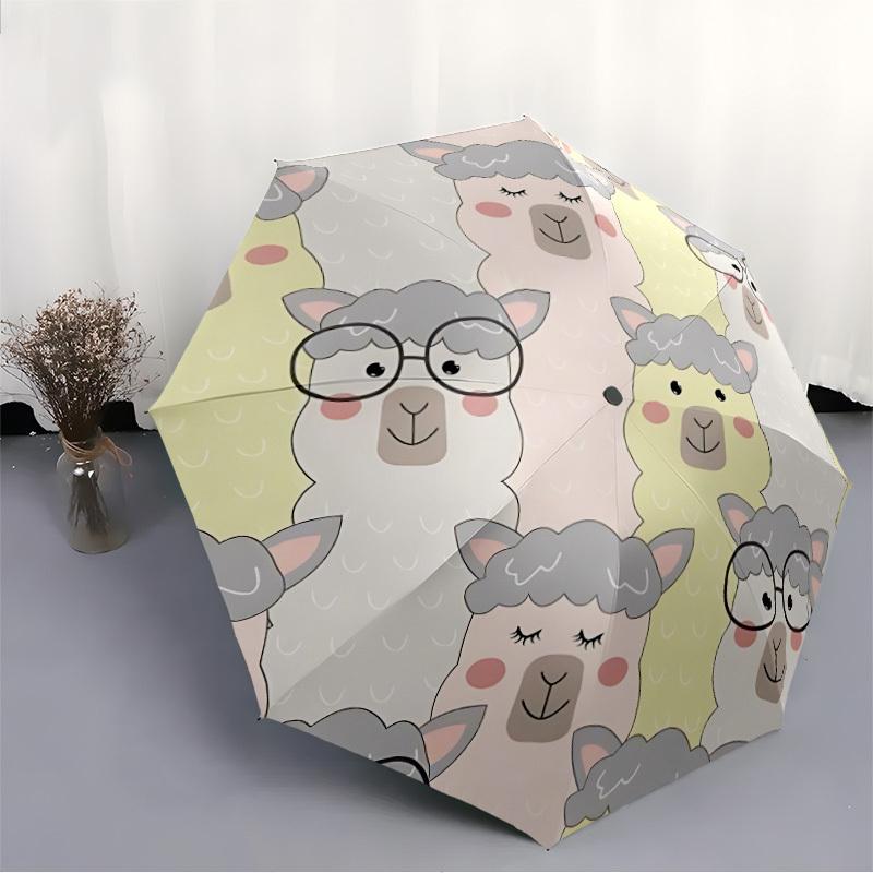 1pc Llama Print Automatic Open/Close Umbrella - Compact Travel Umbrella, Gift for Birthdayyy251208170