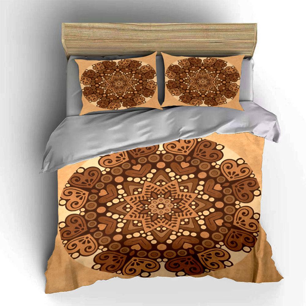 Bohemian Pattern Three-Piece Set Soft Comfortable Duvet Cover Bedding Set Included 1*Duvet Cover & 2*Pillowcases, Gift