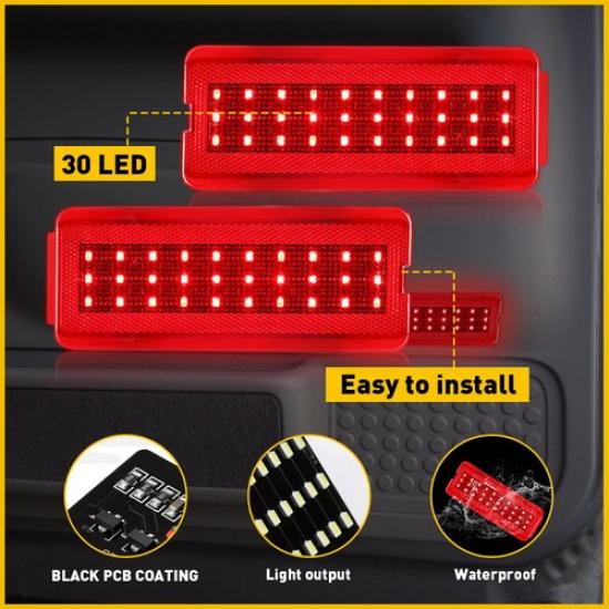 2X [RED] Interior Panel Door LED Light Lamp For 1999-2007 Fit F-450 Super Duty
