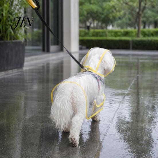 Dog Raincoat with Hood Clear Poncho, Waterproof EVA Rain Suit for Small Medium Dogs, Rainy Day Coat Pet Jacket And Leash Hole, Teddy Bichon