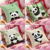 Cute Panda Pillow Case Soft Plush Fabric Double-Sided Printed Cushion Cover Warm Winter Sofa Pillow Case