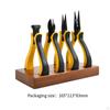 6 Piece Mini Pliers Set, Pointed Nose, Diagonal, End Cutting, for Crafts Work, Electronic Repair