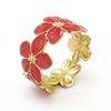 Dripped Oil Flower Cuff Bracelet Multicolor Floral Open Bangle Elegant Floral Bracelet  Women