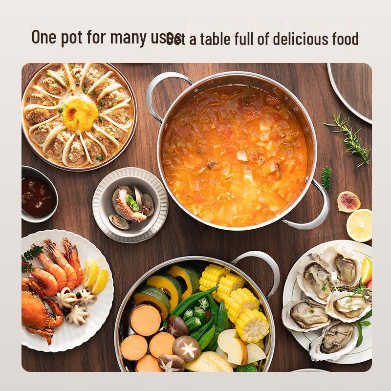 SUPOR 24cm 304 Stainless Steel Steamer & Soup Pot