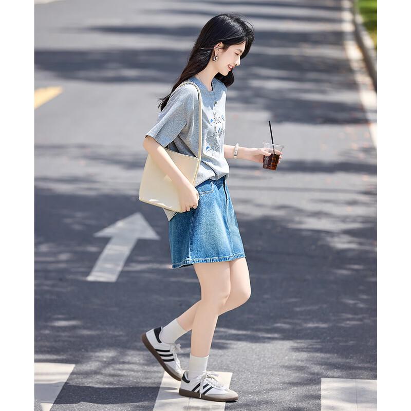 Women's 3D Letter Round Neck T-Shirt
