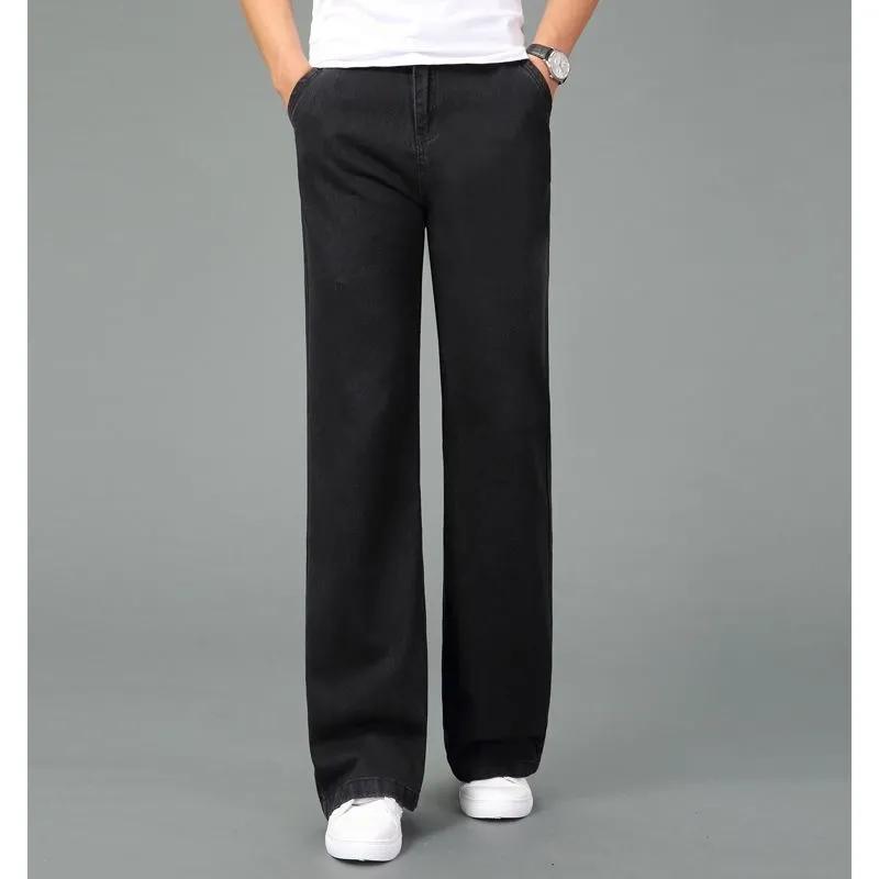 

Мужские весенние свободные джинсовые брюки с широкими штанинами, осенние простые брюки средней посадки с эффектом стирки 28